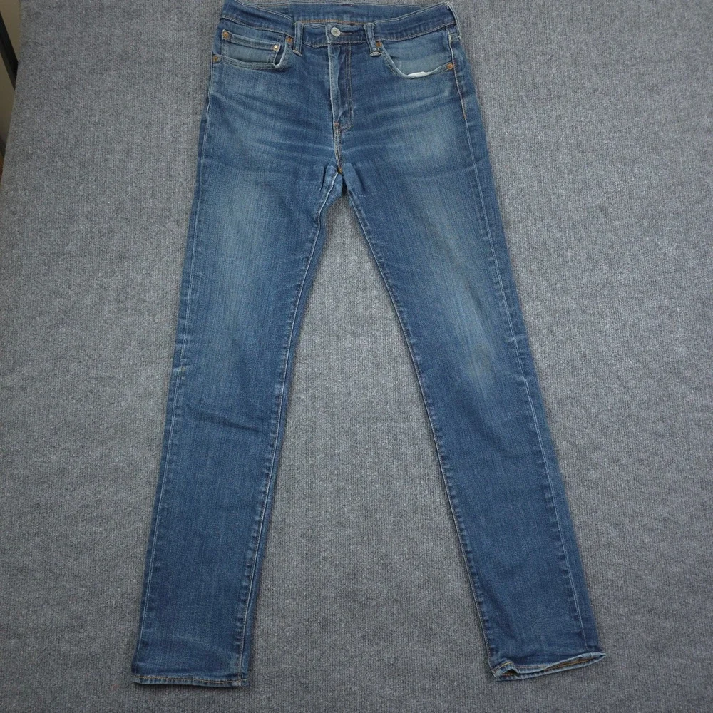 Levi 511 Jeans Mens W34 L34 Blue Slim Fit Denim High Rise Distressed Grunge